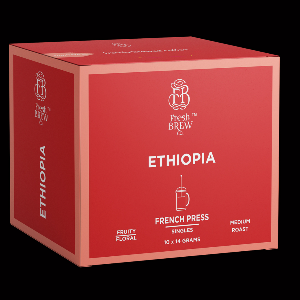 French Press Singles Ethiopia 10 Cups Fresh Brew Co.